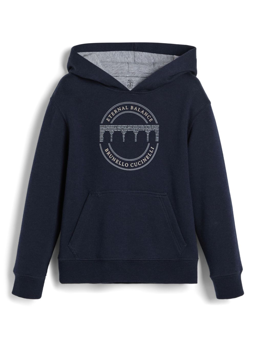 Brunello Cucinelli Kids logo-print hoodie - Blue von Brunello Cucinelli Kids