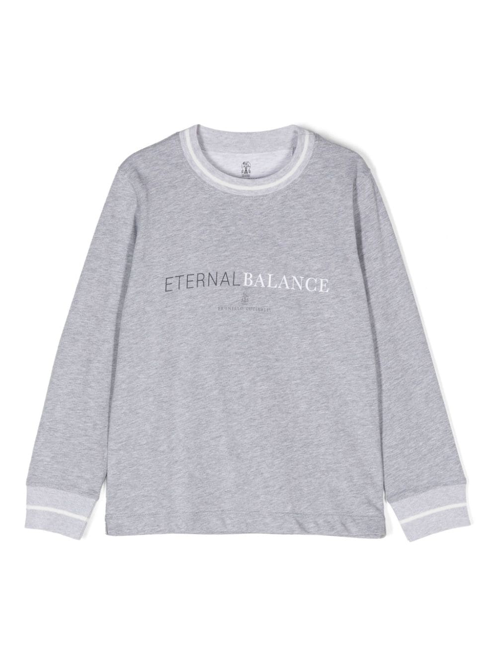 Brunello Cucinelli Kids logo-print sweatshirt - Grey von Brunello Cucinelli Kids