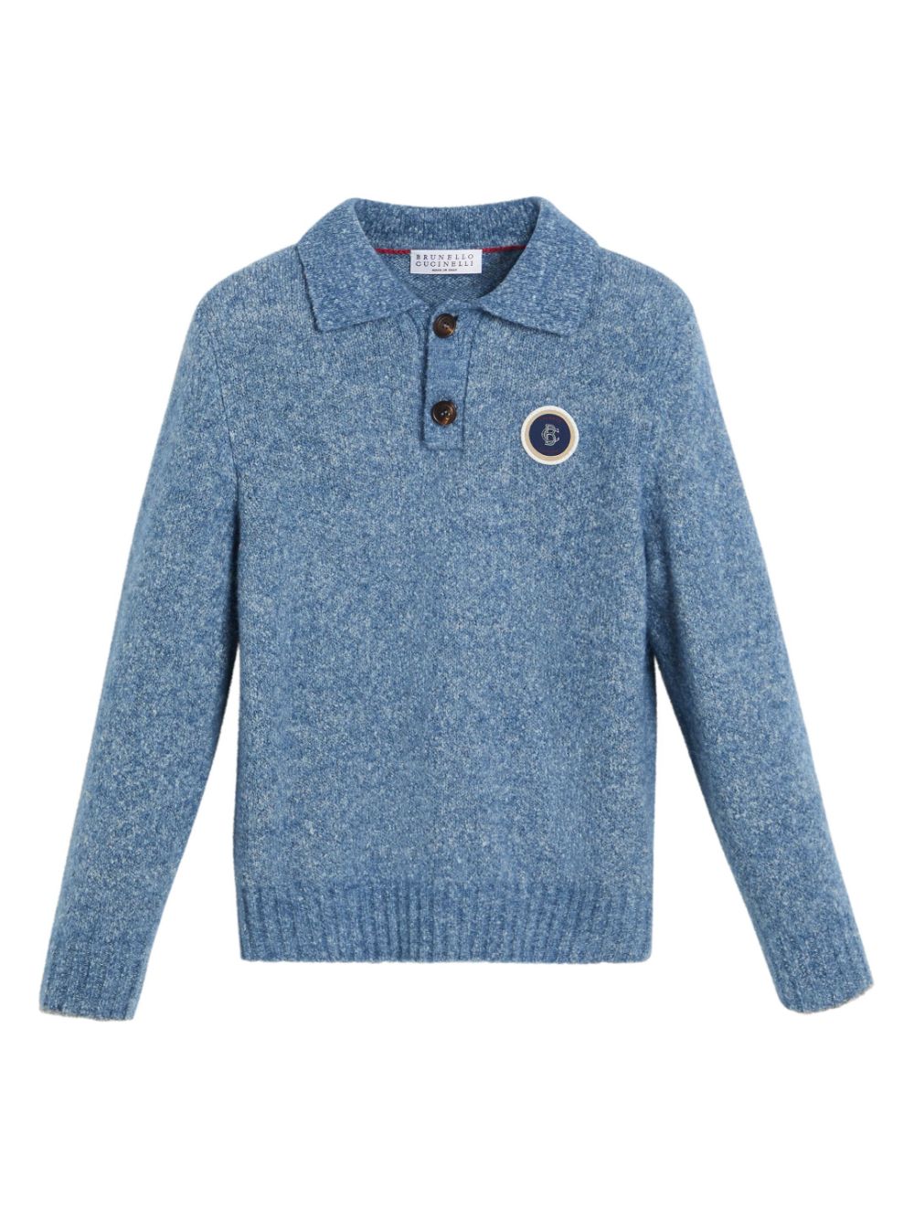 Brunello Cucinelli Kids logo sweater - Blue von Brunello Cucinelli Kids