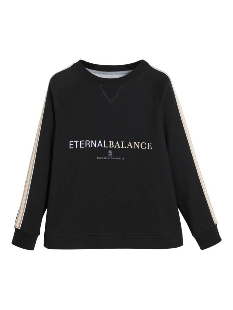 Brunello Cucinelli Kids logo sweatshirt - Black von Brunello Cucinelli Kids