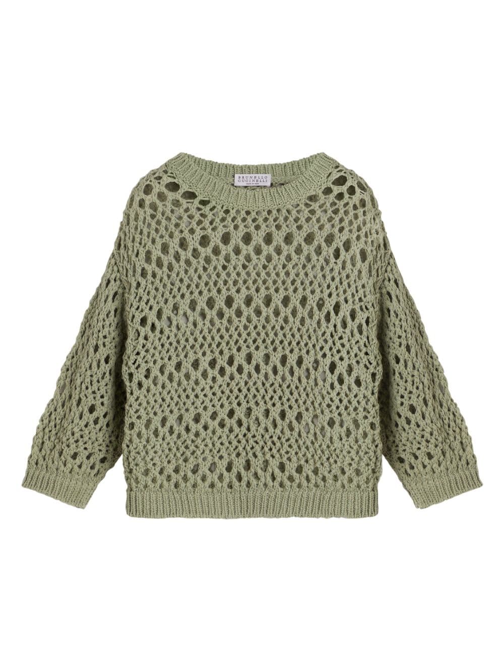 Brunello Cucinelli Kids loose-knit cotton-blend jumper - Green von Brunello Cucinelli Kids