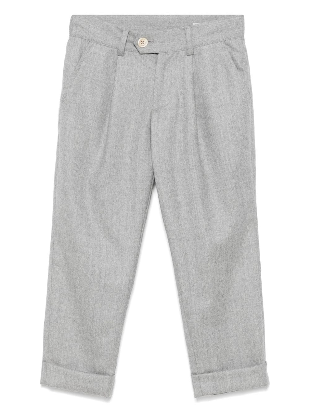 Brunello Cucinelli Kids mélange-effect trousers - Grey von Brunello Cucinelli Kids