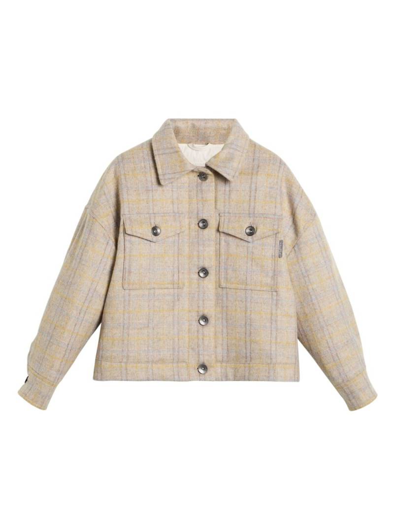 Brunello Cucinelli Kids padded buttoned jacket - Neutrals von Brunello Cucinelli Kids