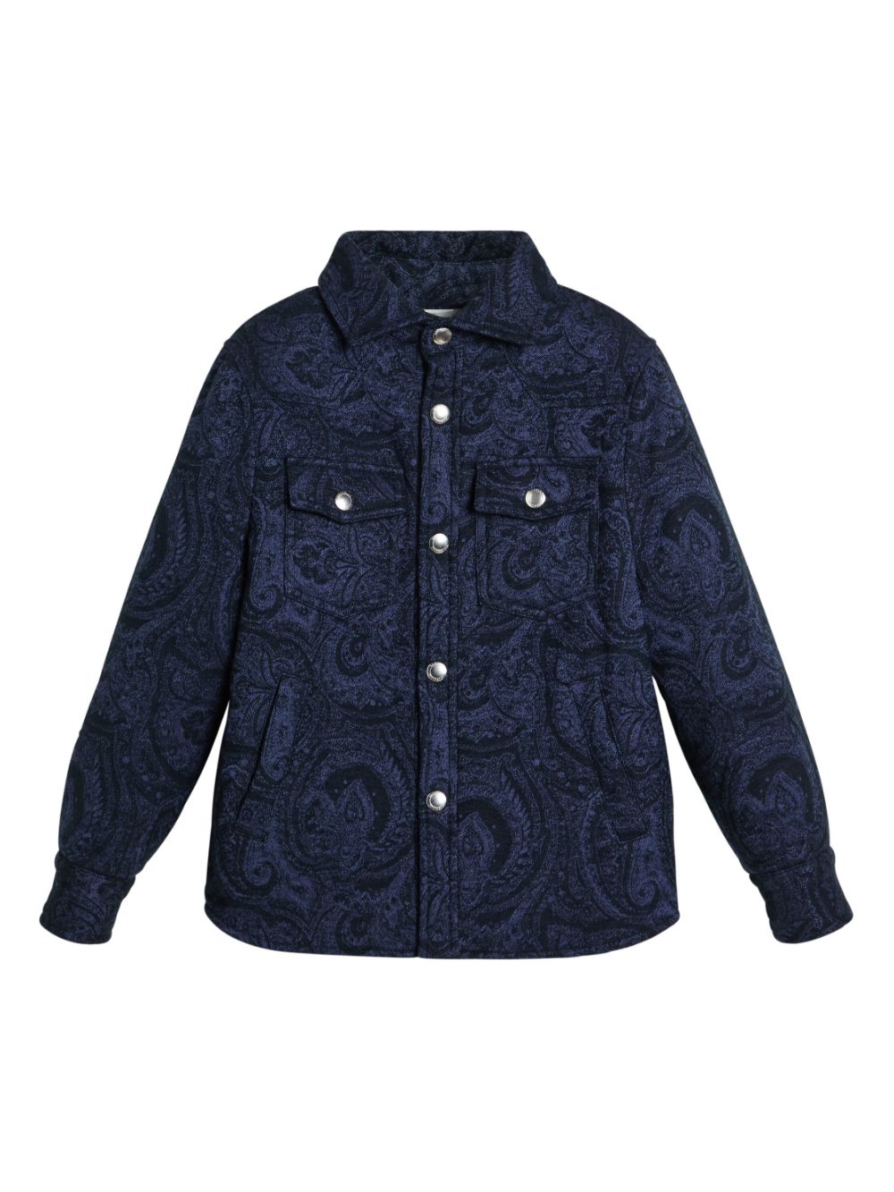 Brunello Cucinelli Kids paisley-jacquard cotton shirt jacket - Blue von Brunello Cucinelli Kids