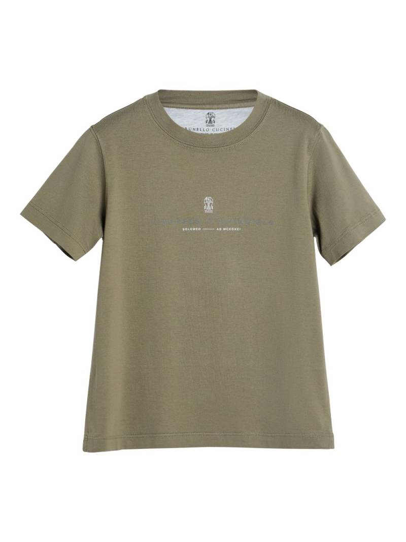 Brunello Cucinelli Kids printed cotton T-shirt - Green von Brunello Cucinelli Kids