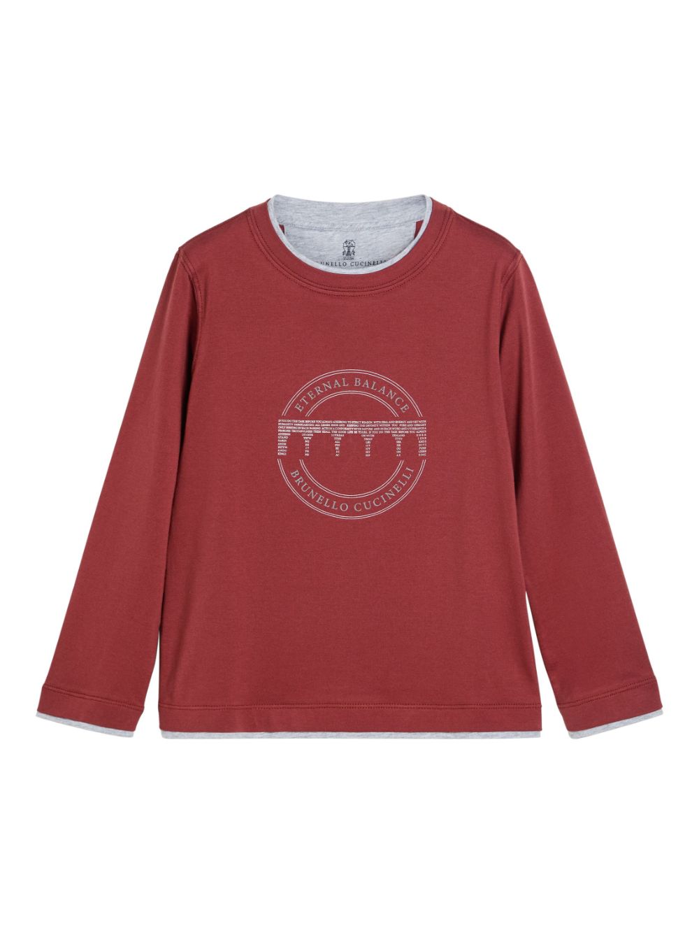 Brunello Cucinelli Kids printed long-sleeve T-shirt - Red von Brunello Cucinelli Kids