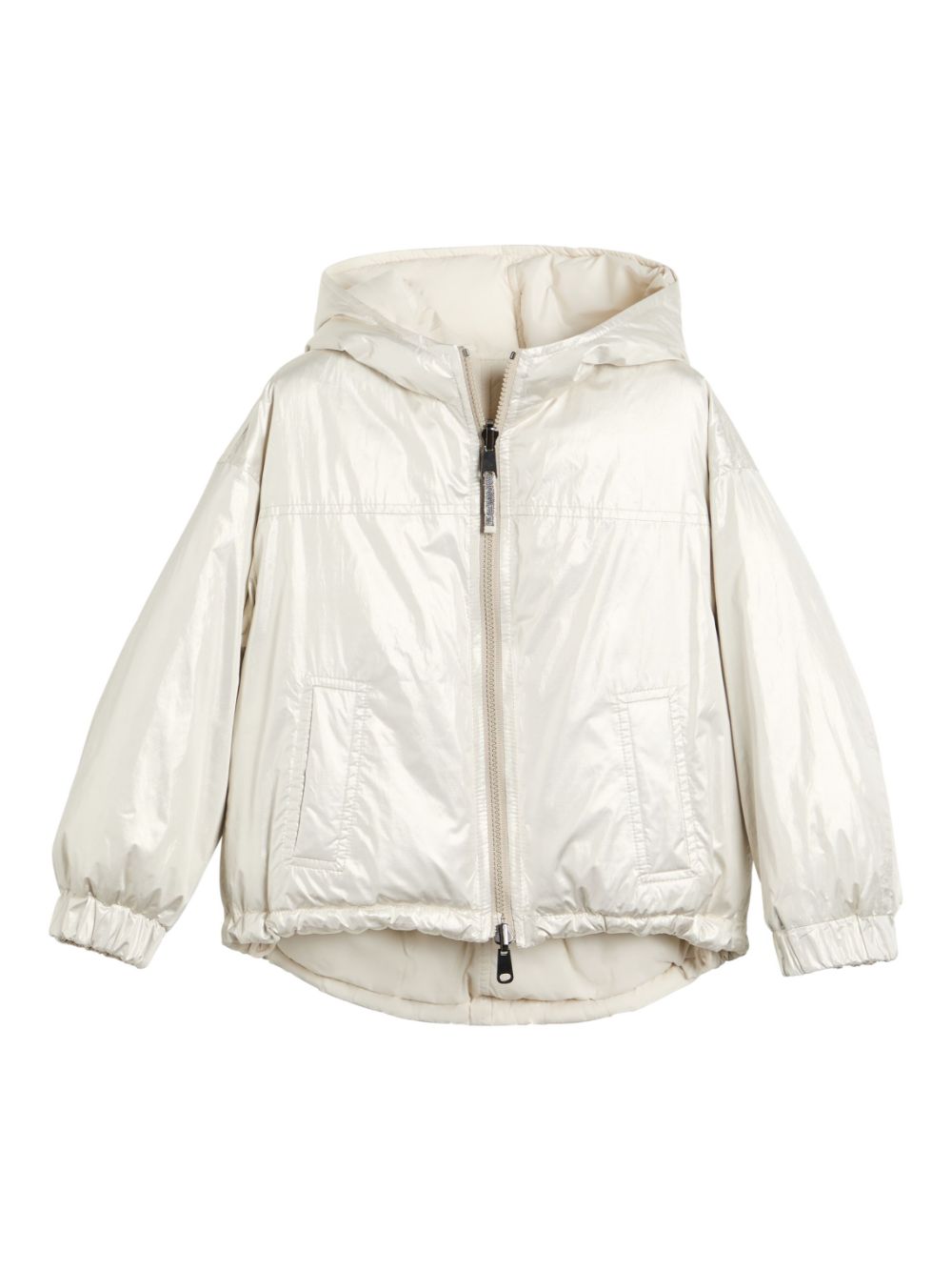 Brunello Cucinelli Kids reversible padded down jacket - Neutrals von Brunello Cucinelli Kids