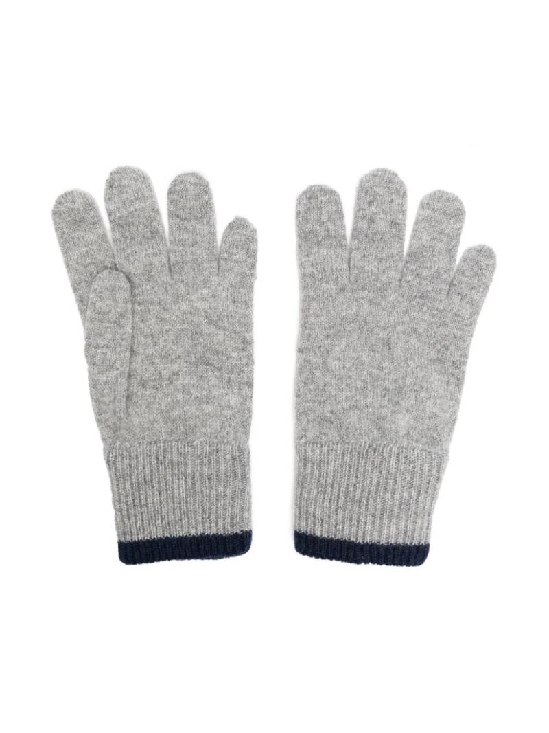 Brunello Cucinelli Kids ribbed cashmere gloves - Grey von Brunello Cucinelli Kids