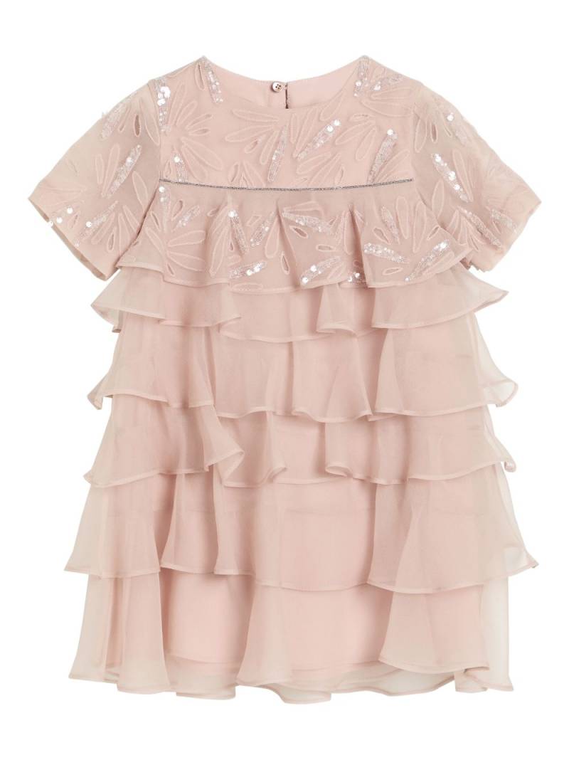 Brunello Cucinelli Kids ruffled silk dress - Pink von Brunello Cucinelli Kids