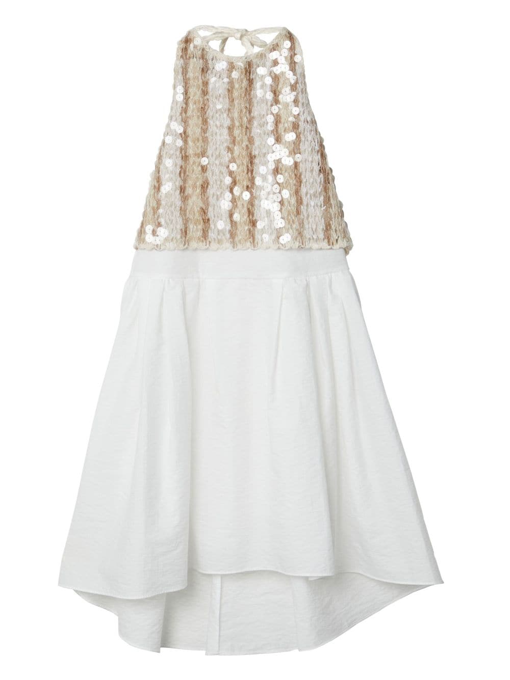 Brunello Cucinelli Kids sequin-embellished halterneck dress - White von Brunello Cucinelli Kids