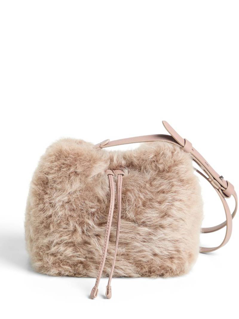 Brunello Cucinelli Kids shearling bucket bag - Neutrals von Brunello Cucinelli Kids