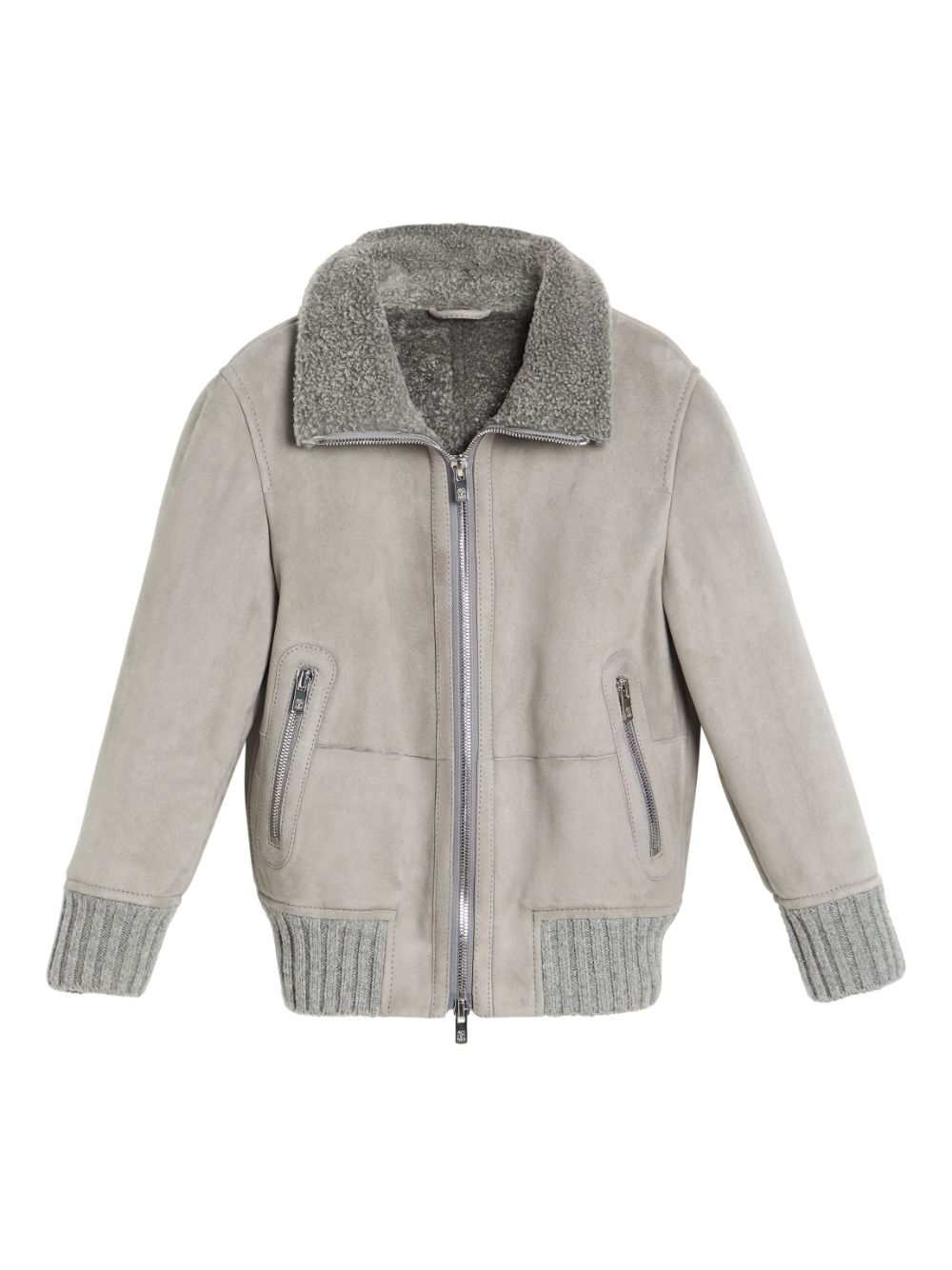 Brunello Cucinelli Kids shearling jacket - Grey von Brunello Cucinelli Kids