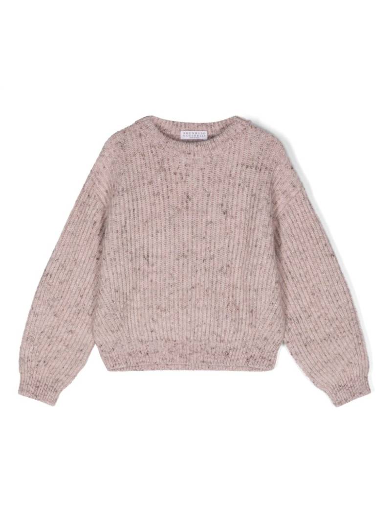 Brunello Cucinelli Kids speckle-knit sweater - Pink von Brunello Cucinelli Kids