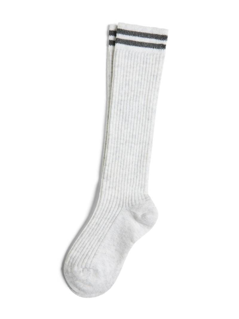 Brunello Cucinelli Kids striped cotton-knit socks - White von Brunello Cucinelli Kids