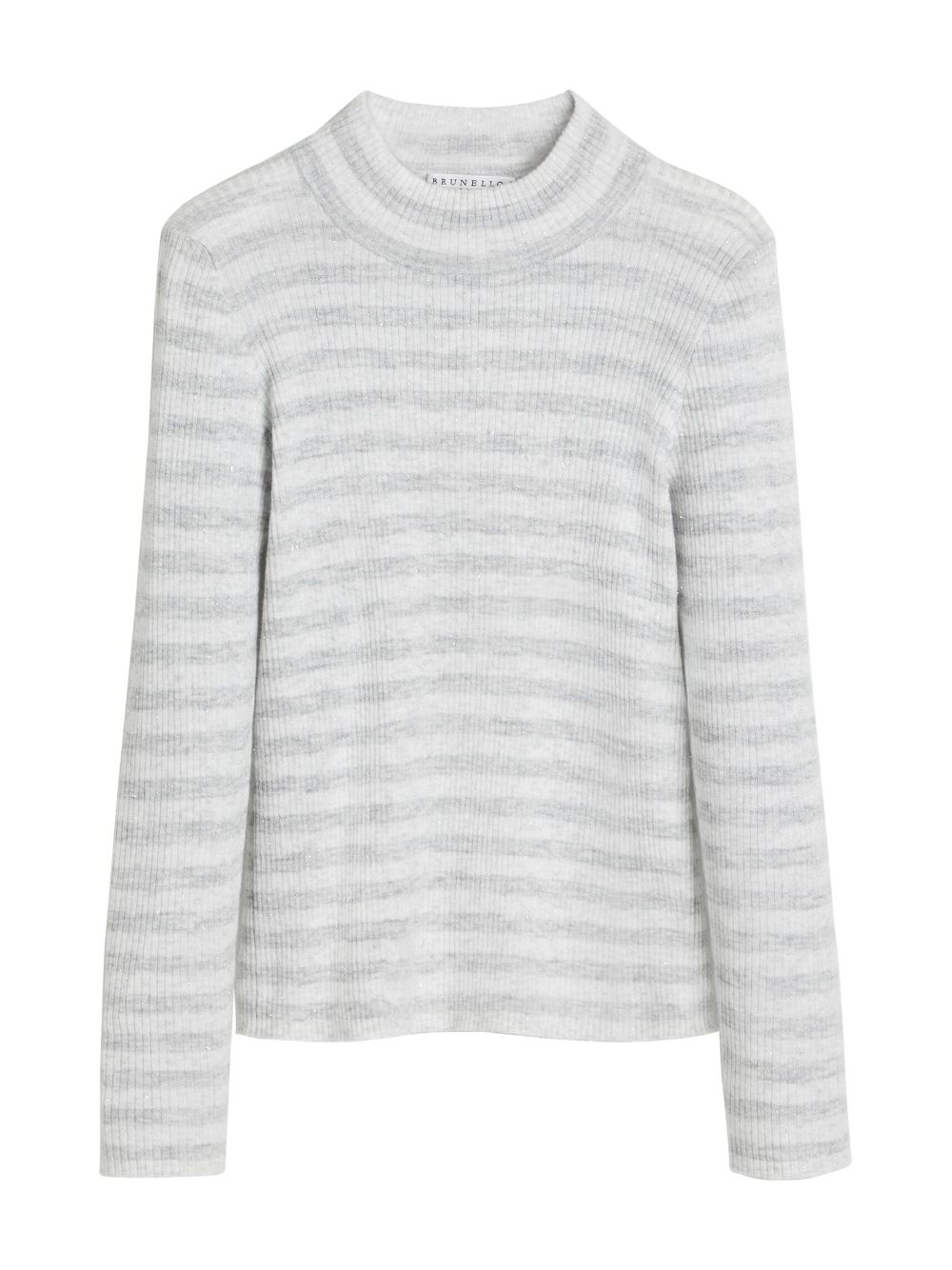 Brunello Cucinelli Kids striped high-neck jumper - Grey von Brunello Cucinelli Kids