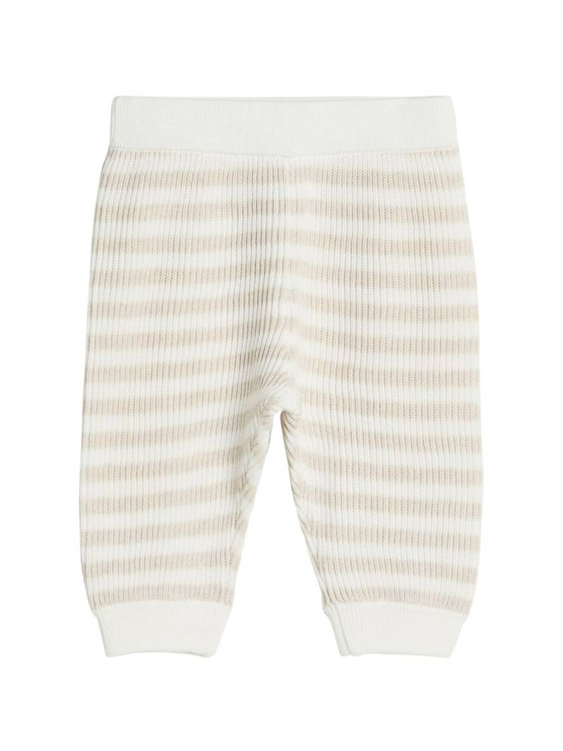 Brunello Cucinelli Kids striped knitted trousers - Neutrals von Brunello Cucinelli Kids