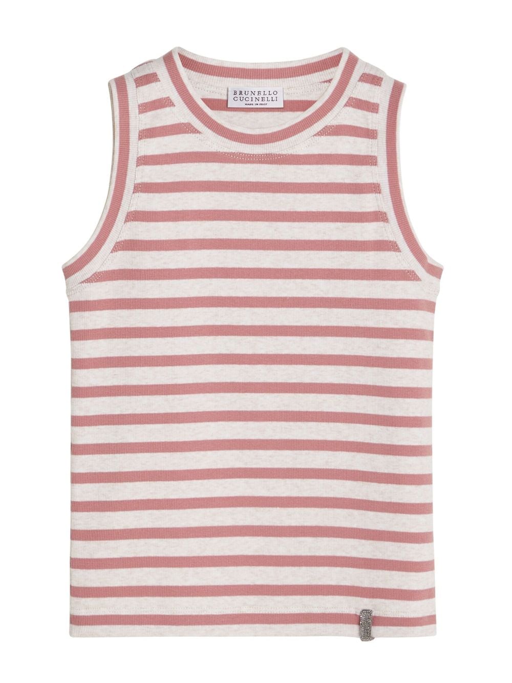 Brunello Cucinelli Kids striped ribbed tank top - Pink von Brunello Cucinelli Kids