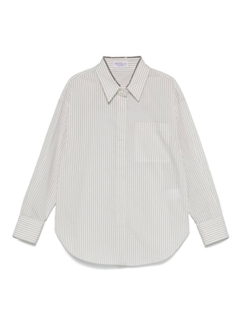 Brunello Cucinelli Kids striped shirt - White von Brunello Cucinelli Kids