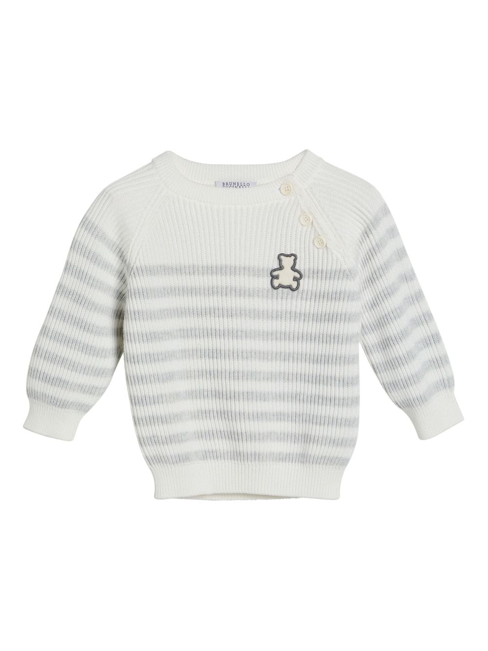 Brunello Cucinelli Kids striped sweater - White von Brunello Cucinelli Kids