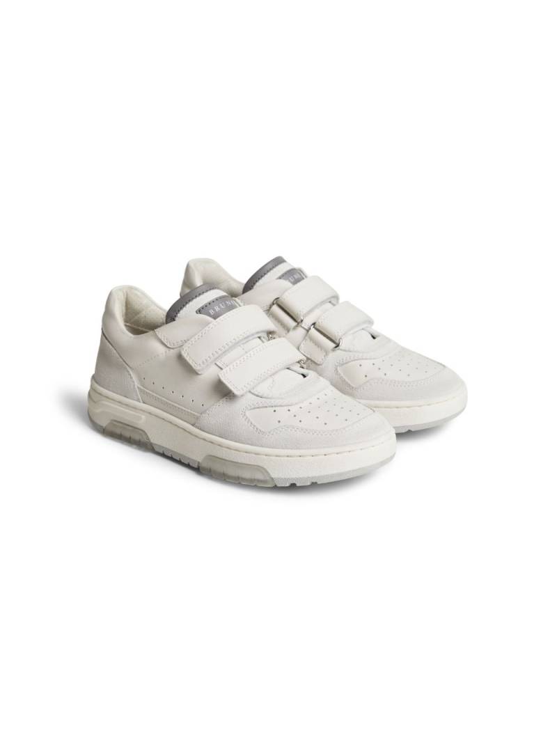 Brunello Cucinelli Kids touch-strap leather sneakers - White von Brunello Cucinelli Kids