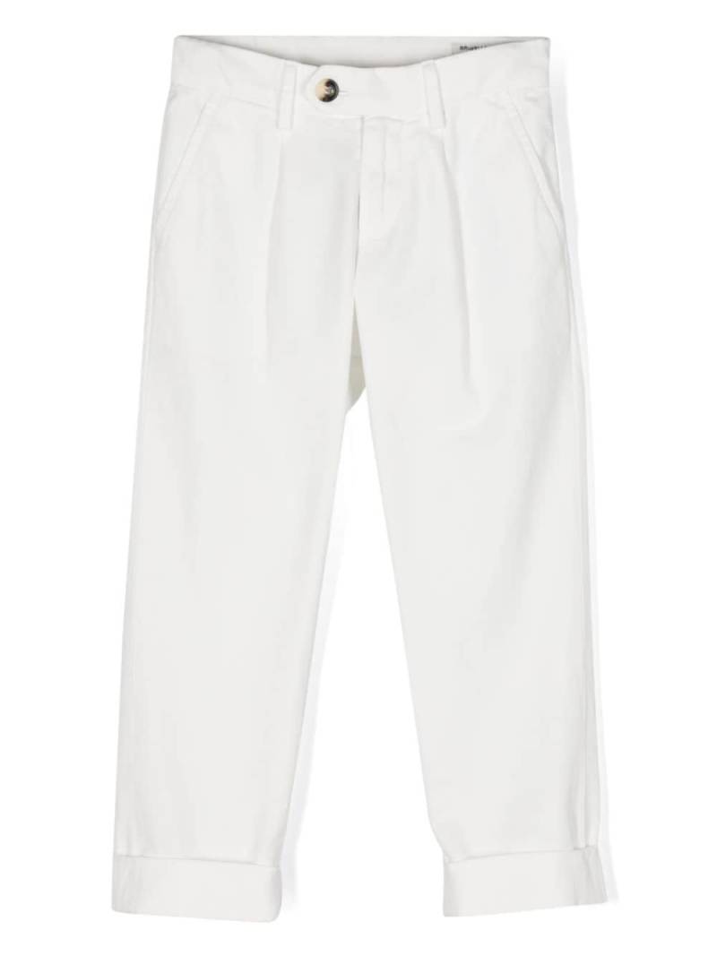 Brunello Cucinelli Kids twill straight-leg trousers - White von Brunello Cucinelli Kids