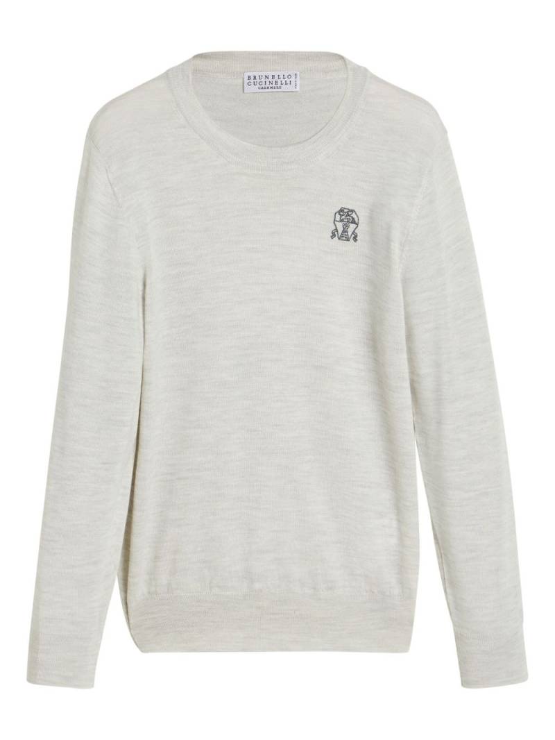 Brunello Cucinelli Kids virgin wool-cashmere jumper - White von Brunello Cucinelli Kids