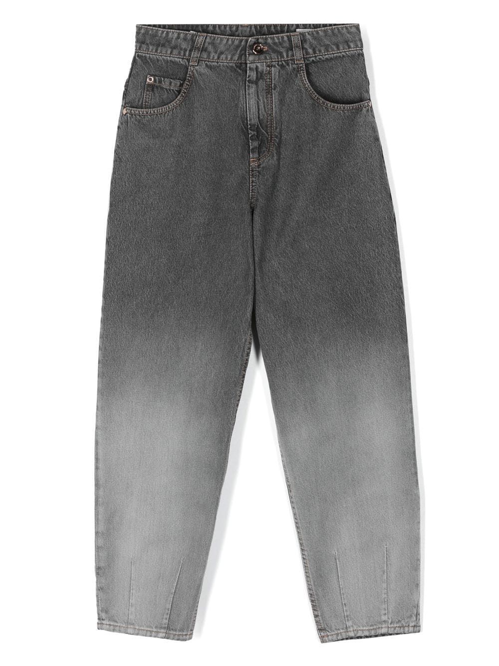 Brunello Cucinelli Kids washed straight-leg jeans - Grey von Brunello Cucinelli Kids