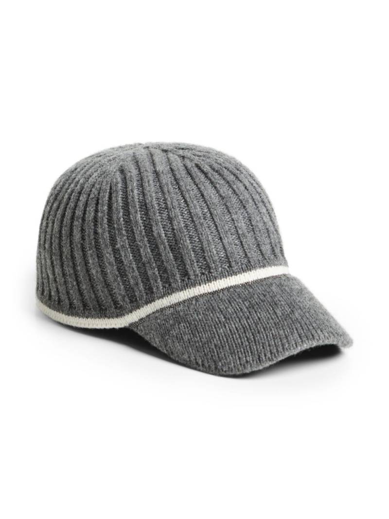 Brunello Cucinelli Kids wool-blend knitted hat - Grey von Brunello Cucinelli Kids