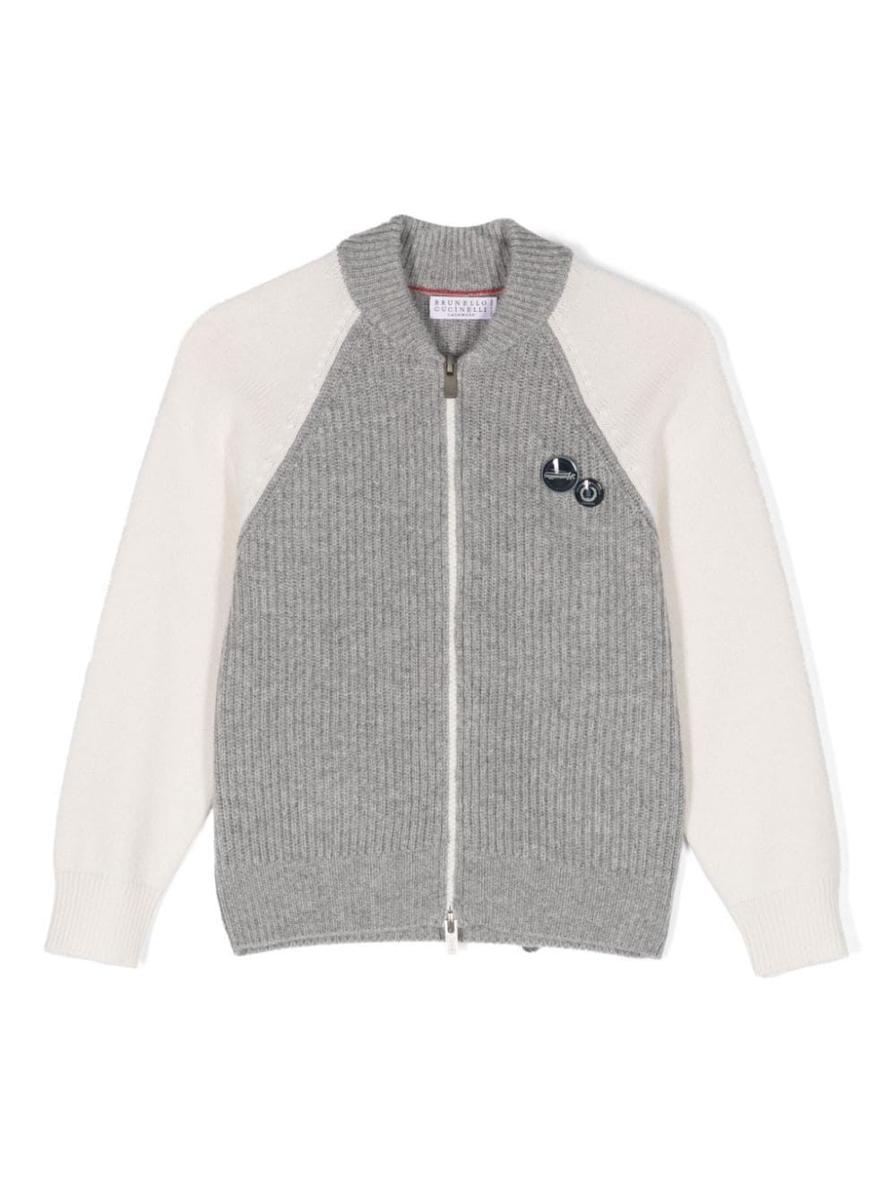 Brunello Cucinelli Kids zip-up cashmere cardigan - Grey von Brunello Cucinelli Kids