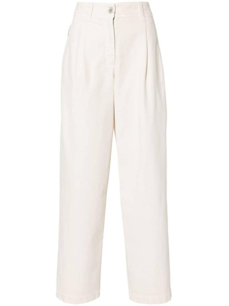 Brunello Cucinelli Baggy pleated jeans - White von Brunello Cucinelli