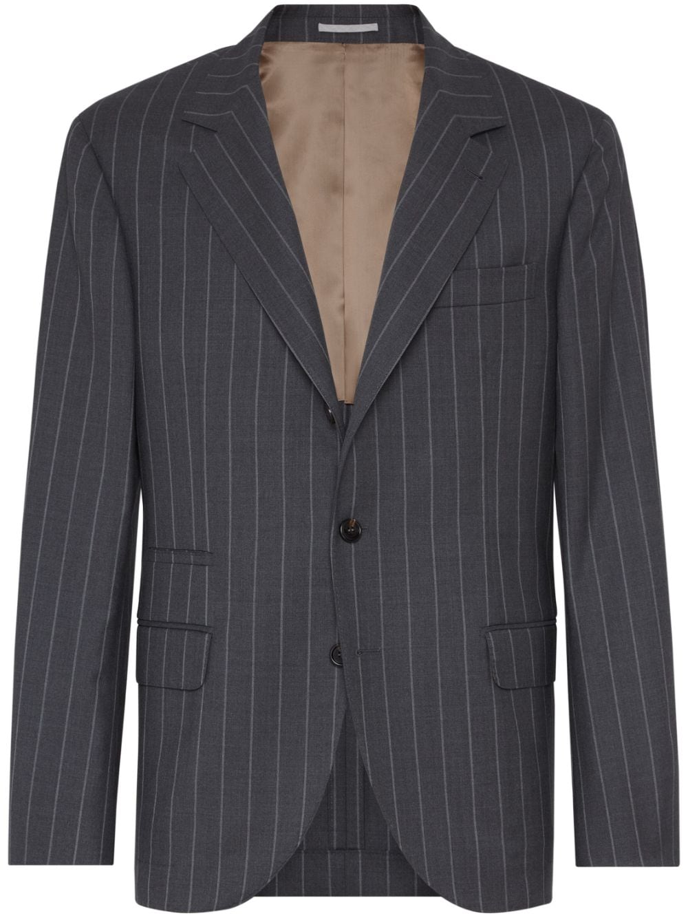 Brunello Cucinelli Chalk-Stripe wool blazer - Grey von Brunello Cucinelli