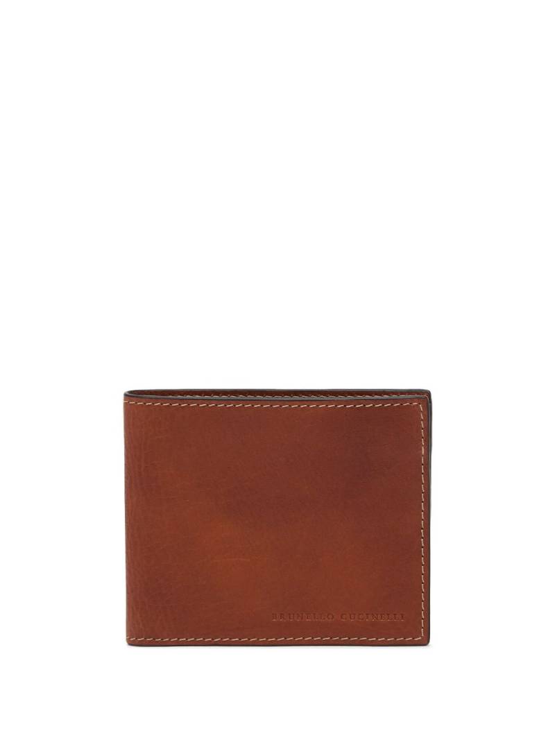 Brunello Cucinelli Core bi-fold leather wallet - Brown von Brunello Cucinelli