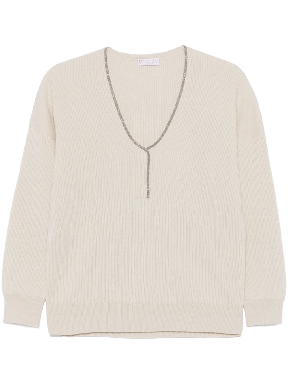 Brunello Cucinelli English-rib cashmere sweater - Neutrals von Brunello Cucinelli