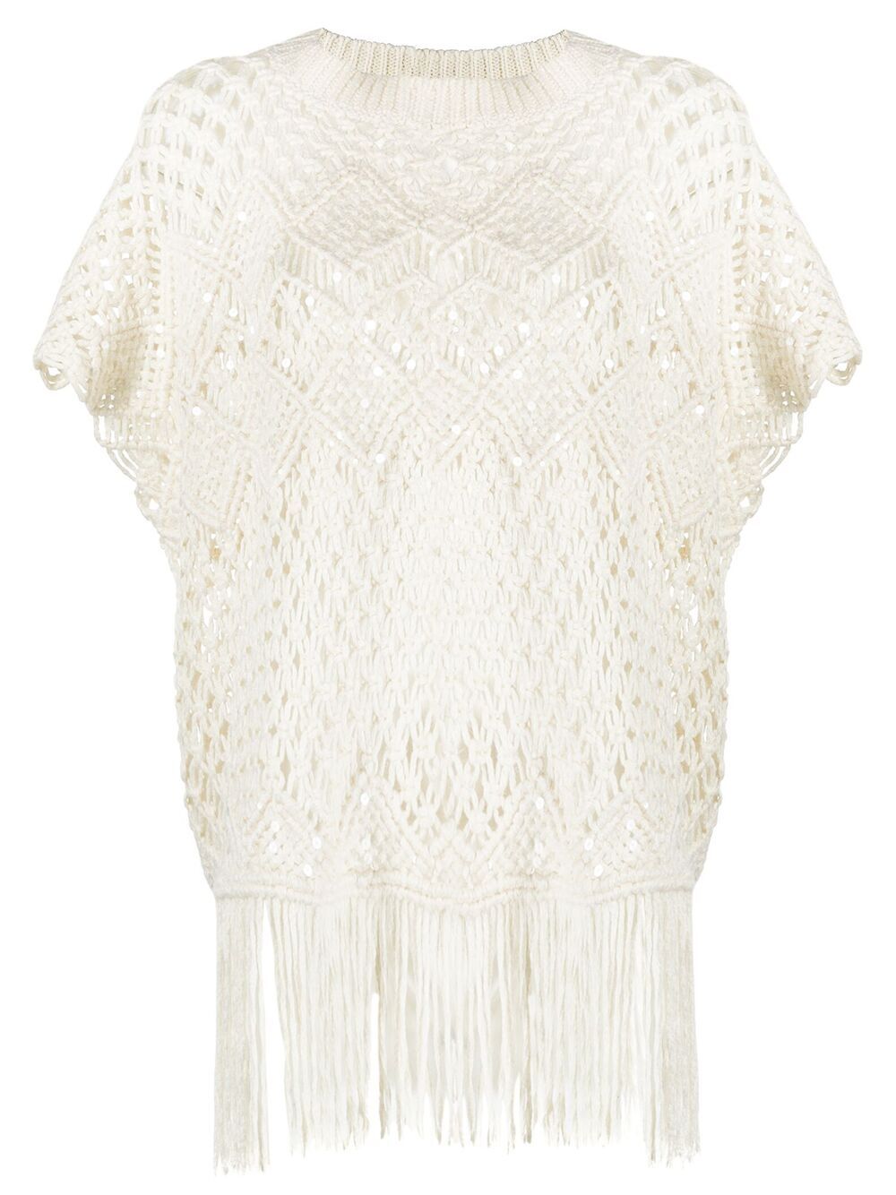 Brunello Cucinelli Handmade Dazzling Macramé jumper - White von Brunello Cucinelli