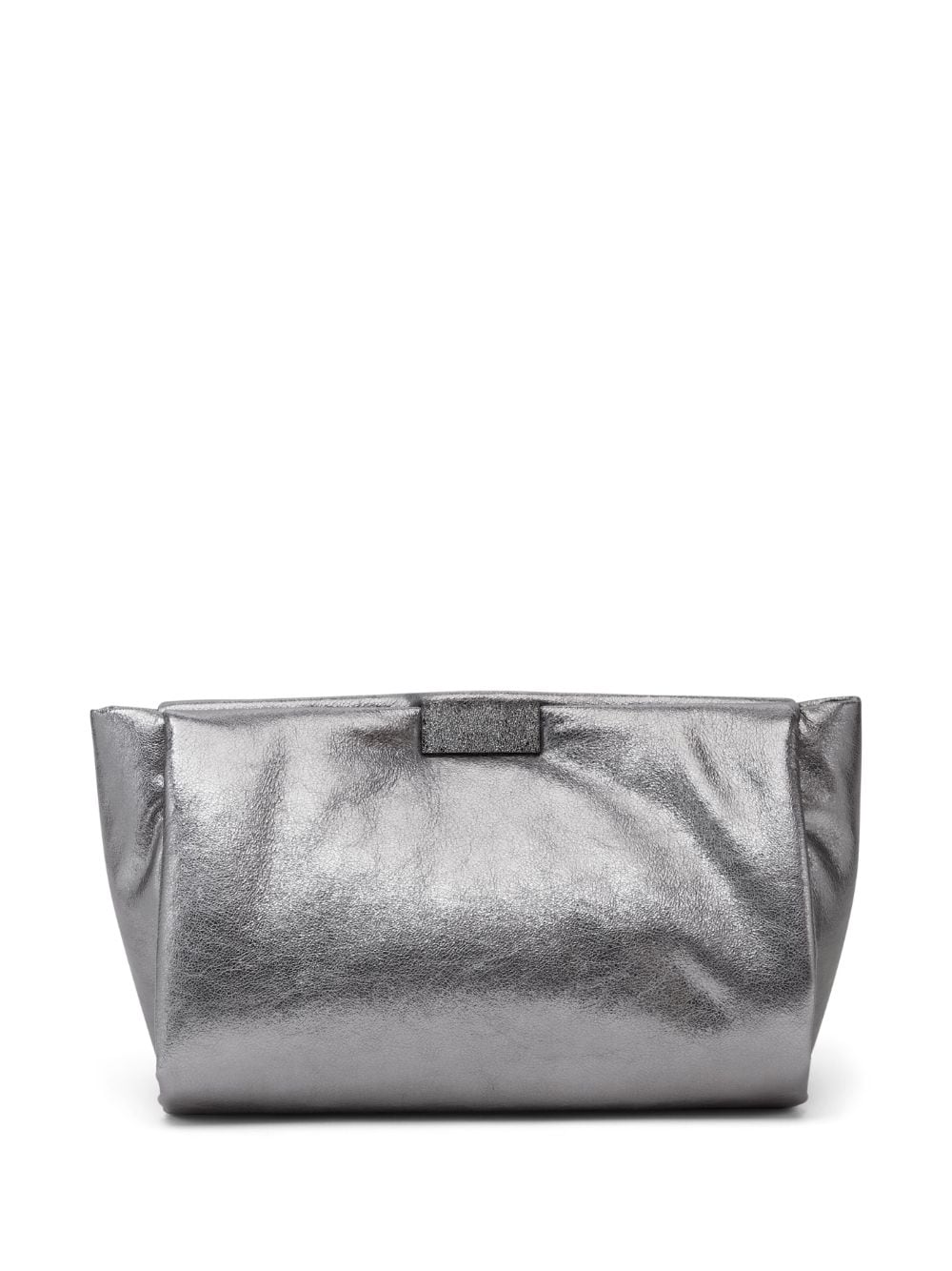 Brunello Cucinelli Lamé calfskin clutch bag - Silver von Brunello Cucinelli