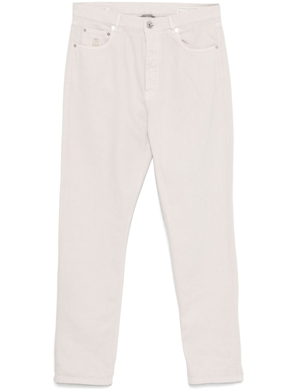 Brunello Cucinelli logo-embroidered jeans - Neutrals von Brunello Cucinelli