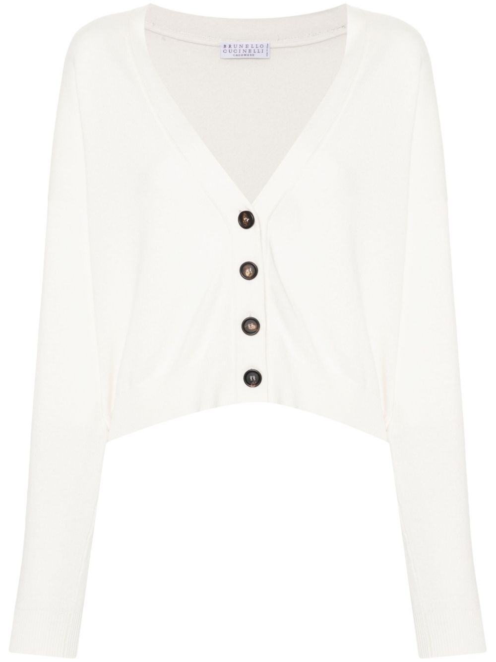 Brunello Cucinelli Monili chain-detail cardigan - White von Brunello Cucinelli