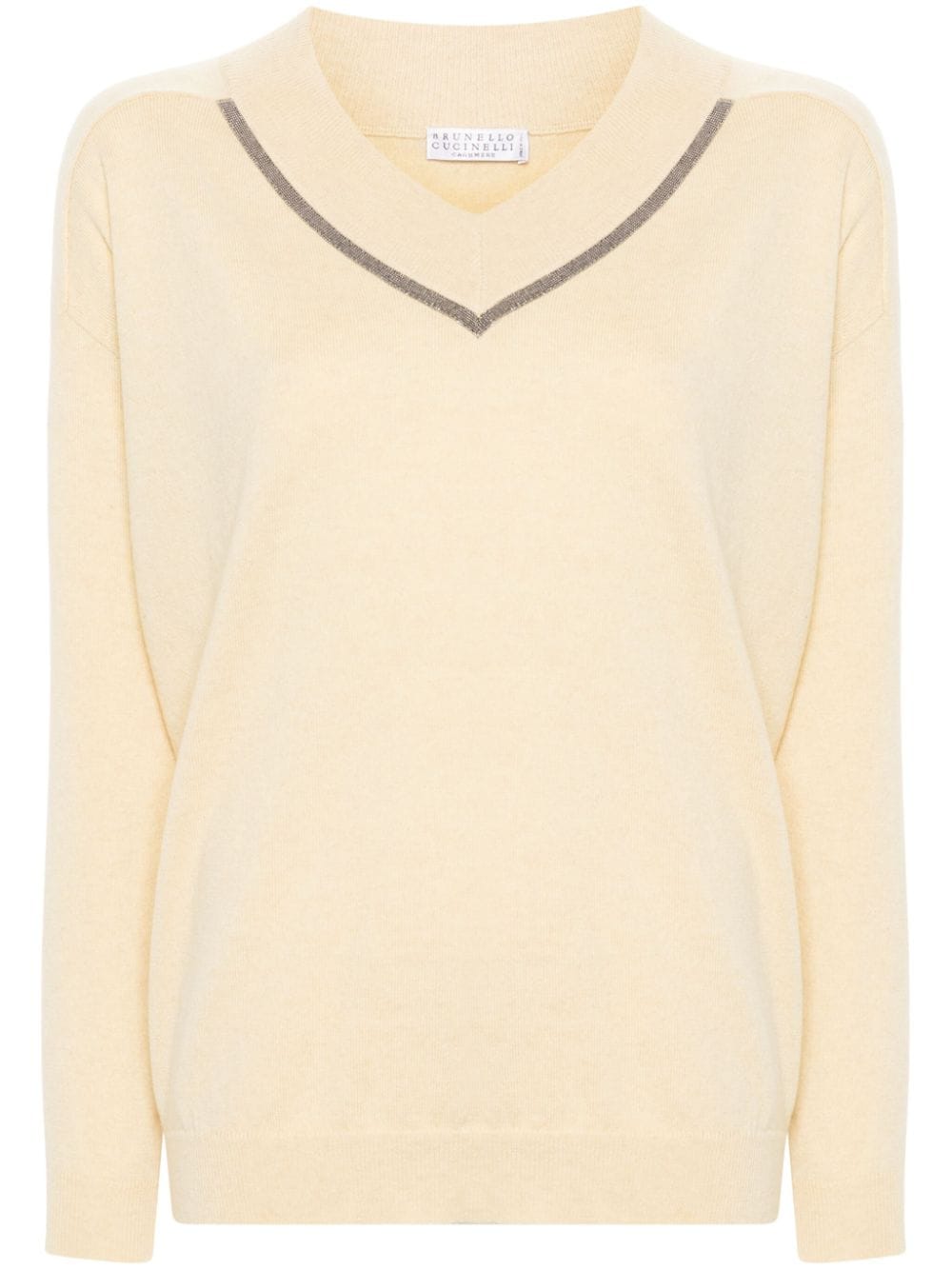 Brunello Cucinelli Monili chain-detail sweater - Yellow von Brunello Cucinelli