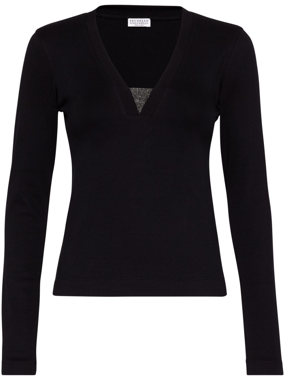 Brunello Cucinelli Monili-embellished T-shirt - Black von Brunello Cucinelli