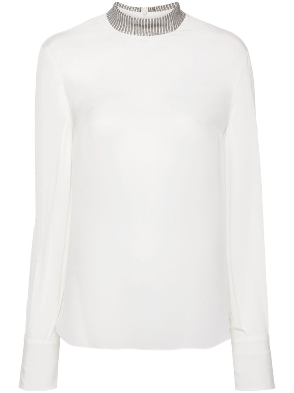 Brunello Cucinelli Monili-detail blouse - White von Brunello Cucinelli