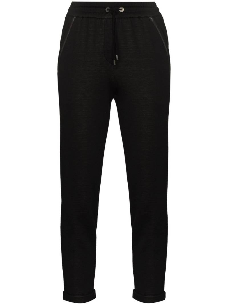 Brunello Cucinelli Monili-detail drawstring track pants - Black von Brunello Cucinelli