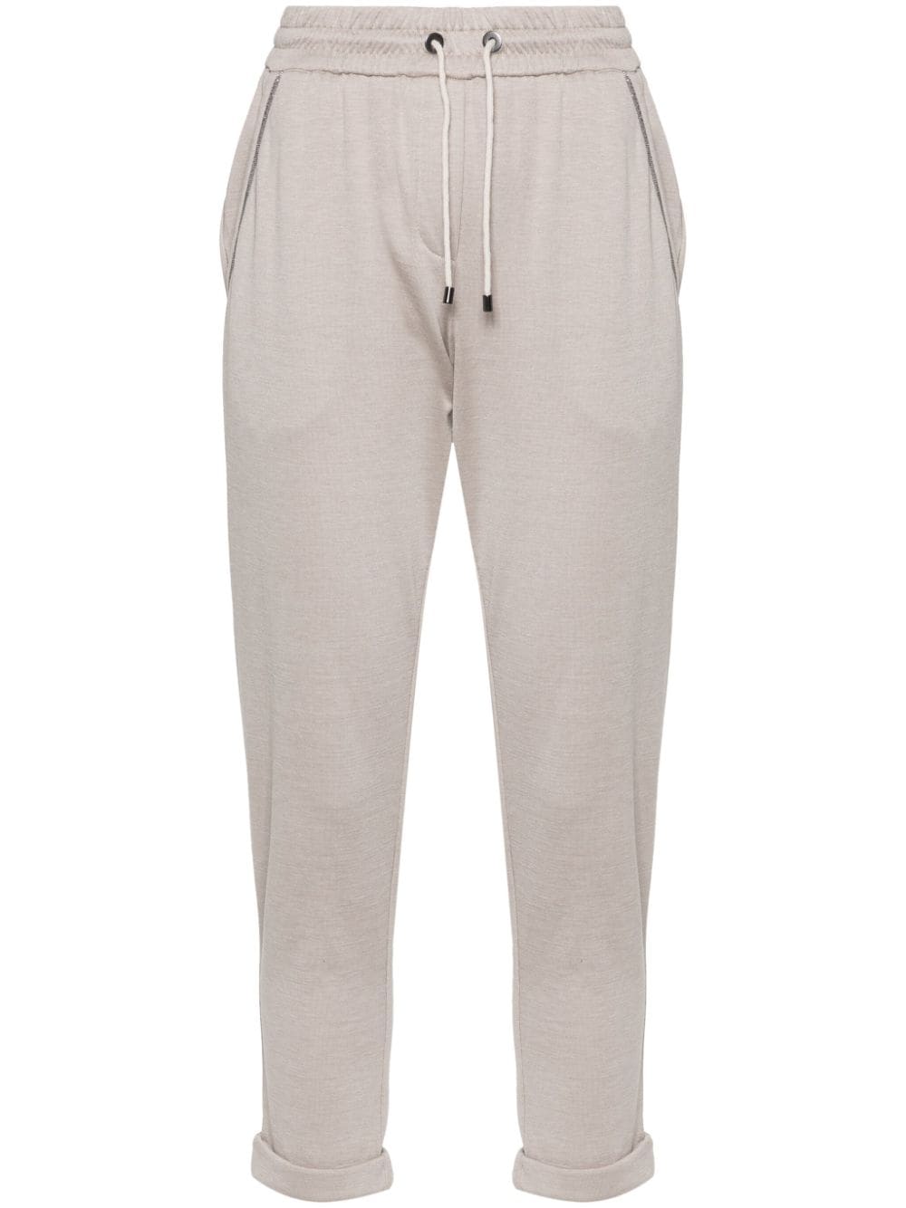 Brunello Cucinelli Monili-detail track pants - Neutrals von Brunello Cucinelli