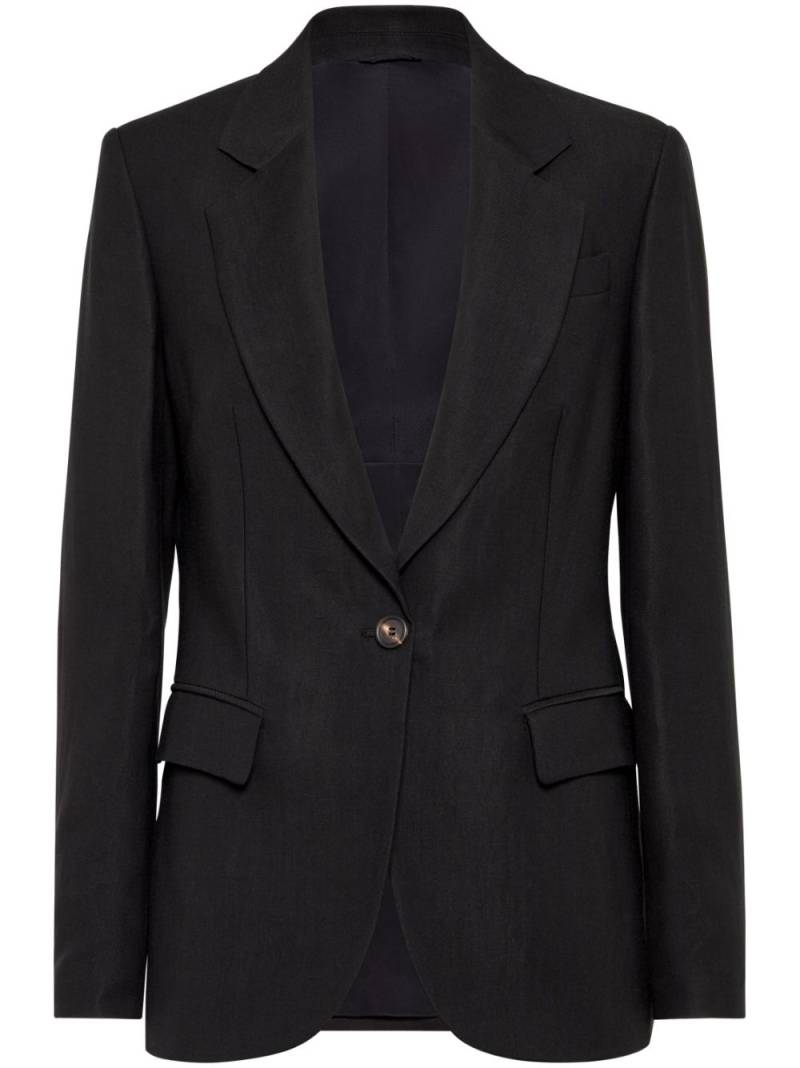 Brunello Cucinelli Monili-detail twill blazer - Black von Brunello Cucinelli