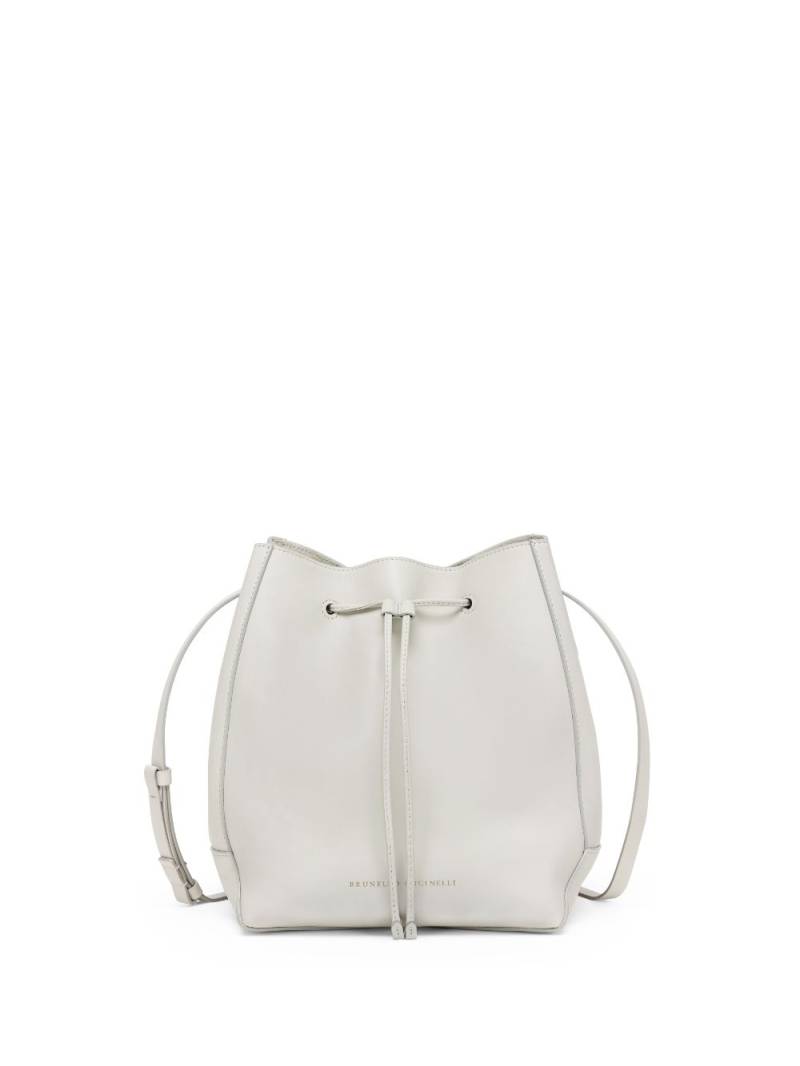 Brunello Cucinelli BC Duo leather bucket bag - Grey von Brunello Cucinelli