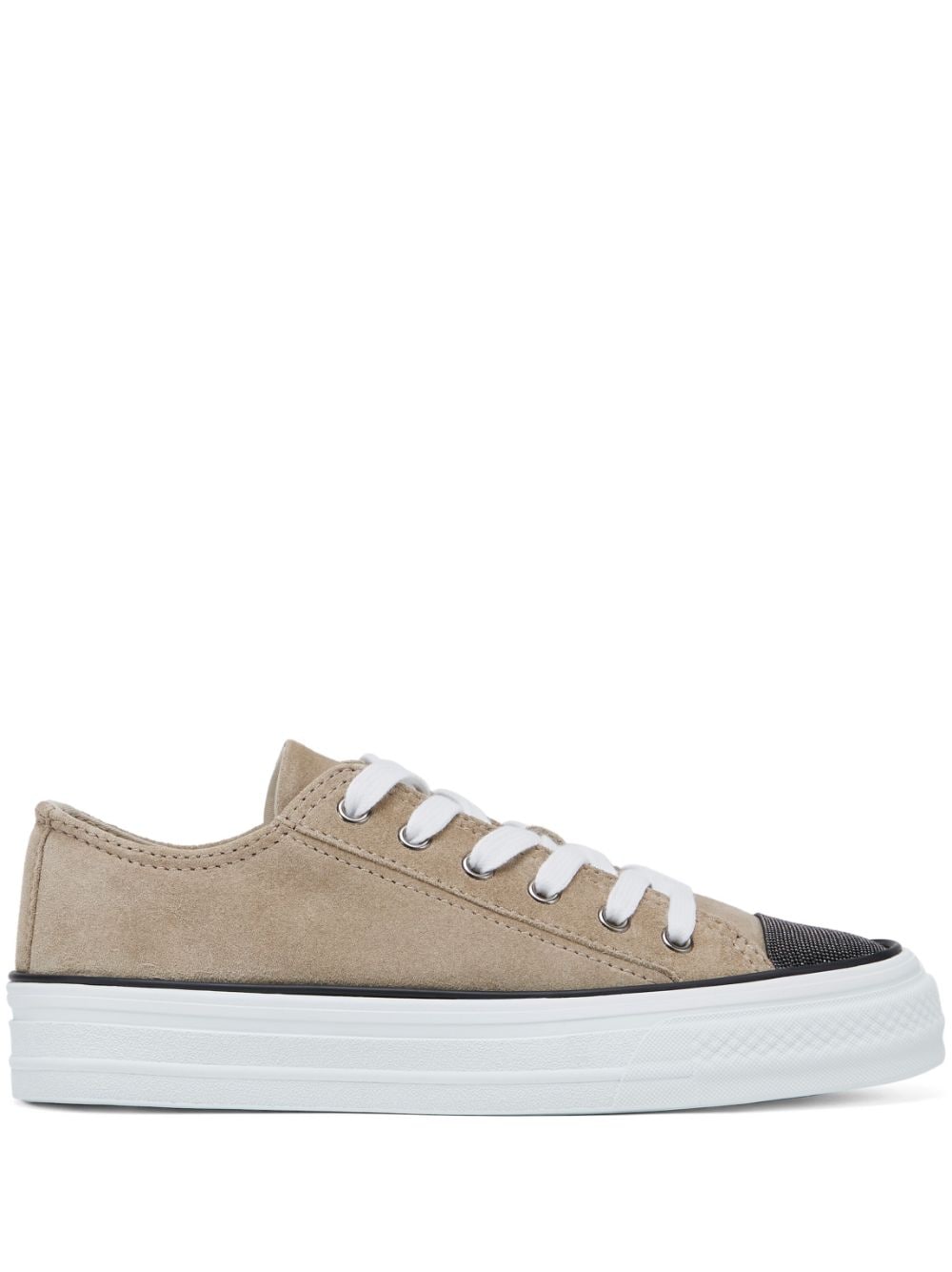 Brunello Cucinelli Monili-toecap sneakers - Brown von Brunello Cucinelli