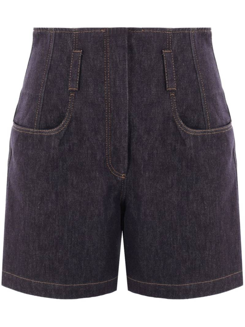 Brunello Cucinelli No-fade denim corset shorts - Blue von Brunello Cucinelli