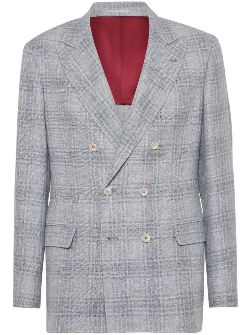 Brunello Cucinelli Prince of Wales blazer - Grey von Brunello Cucinelli