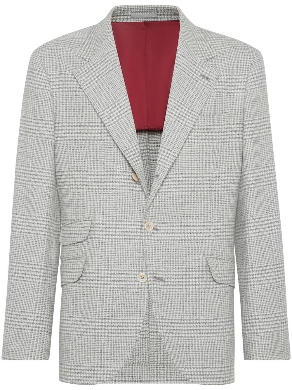 Brunello Cucinelli Prince of Wales check blazer - Grey von Brunello Cucinelli