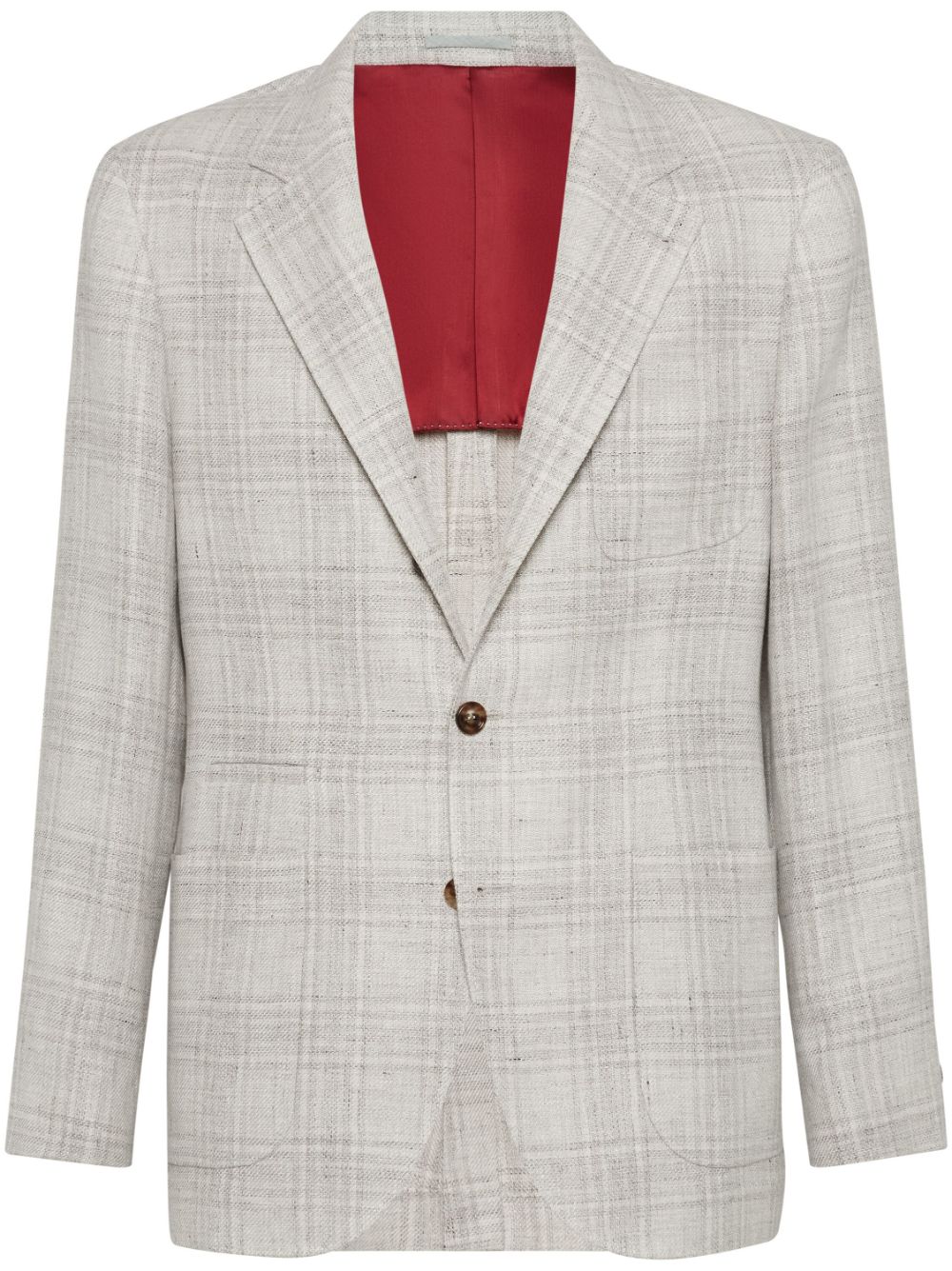 Brunello Cucinelli Prince of Wales deconstructed blazer - Neutrals von Brunello Cucinelli