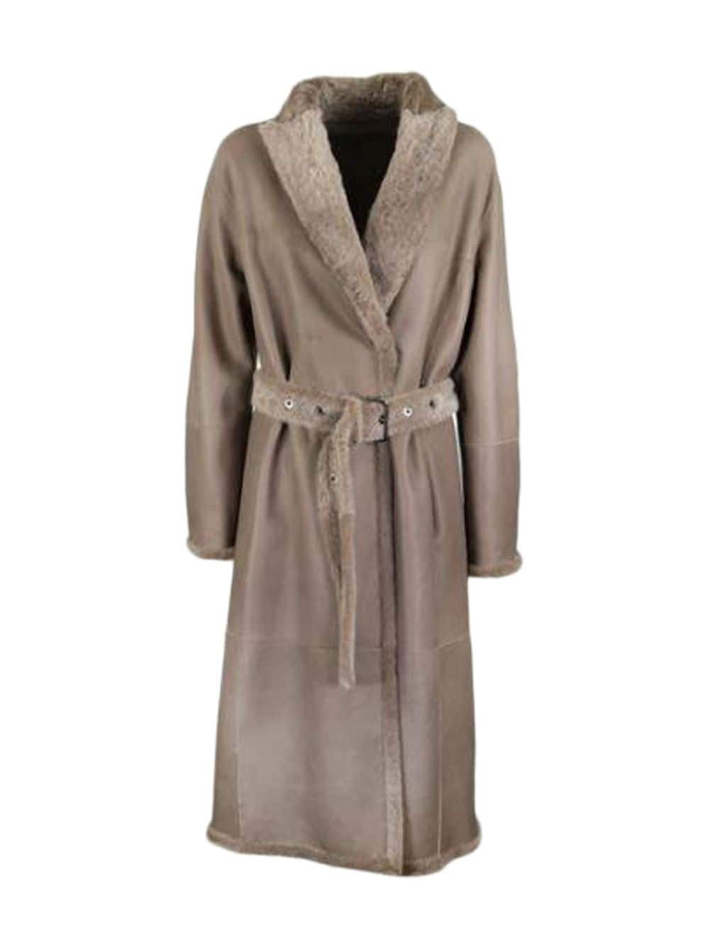 Brunello Cucinelli Reversible Shearling Coat - Brown von Brunello Cucinelli